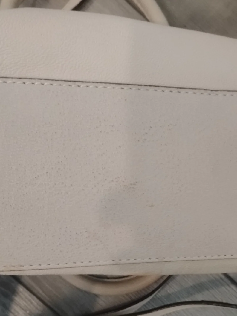 Michael Kors Cream Leather Satchel with Silver-Tone Lock